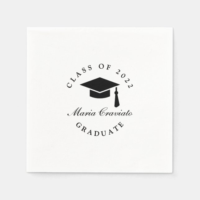 Guardanapo De Papel Napkin para Graduação de Script Clássico (Frente)