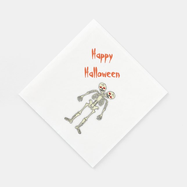 Guardanapo De Papel Napkin/Skeletons Padrão Branco (Quina)
