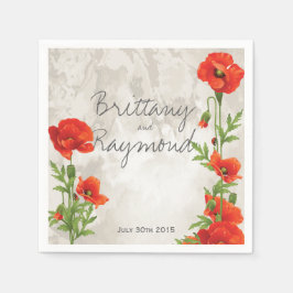 GUARDANAPO DE PAPEL NAPKINAS DE PAPEL VINTAGE RED POPPIES
