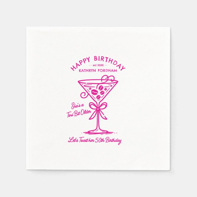 Guardanapo De Papel Napkins 50º Aniversário Rosa Martini (Frente)