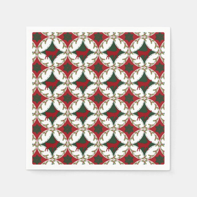 Guardanapo De Papel NAPKINS DE 2 PAPEL-Círculos de Rena (Frente)