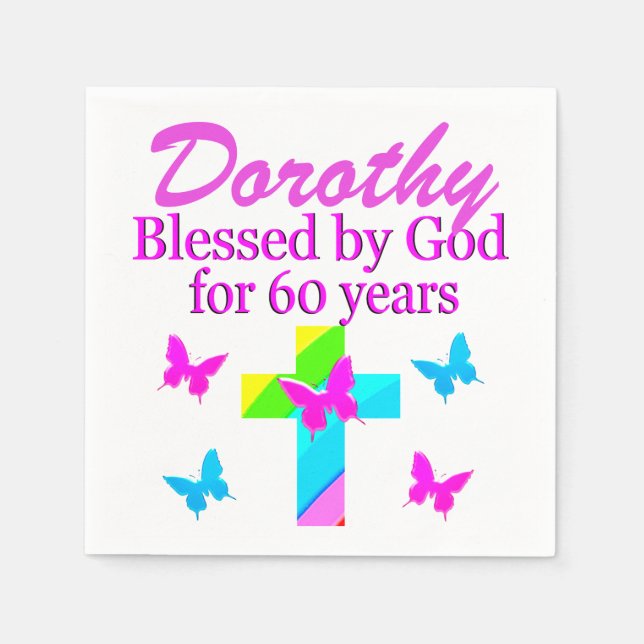 GUARDANAPO DE PAPEL NAPKINS DE ANIVERSÁRIO PERSONALIZADOS RELIGIOSOS (Frente)