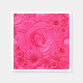 Guardanapo De Papel NAPKINS DE CACKTAIL, Rosa-Flores-Quentes