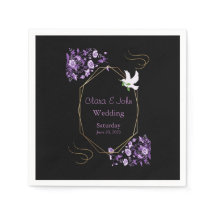 Napkins de Casamento Roxo e Negro