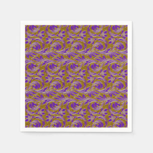 Guardanapo De Papel NAPKINS DE FESTA DE PAPEL Dourado-Roxo-2-Ondas Met