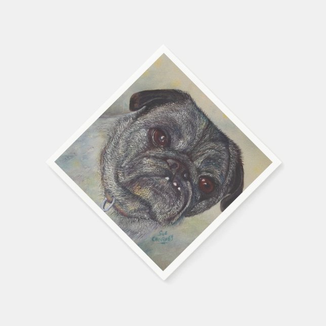 GUARDANAPO DE PAPEL NAPKINS DE PAPEL DE PUG DOCE (Canto)