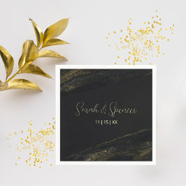 Guardanapo De Papel Napkins Dourado Preto e Esparso