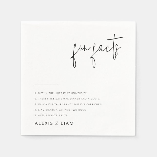 Guardanapo De Papel Napkins Elegante de Casamento Negro e Branco (Frente)