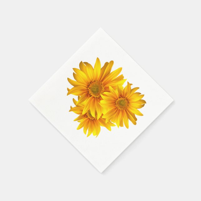 Guardanapo De Papel Napkins Floral Amarelo (Canto)