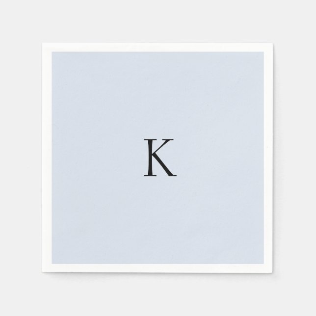 Guardanapo De Papel Napkins inicial personalizado azul empoeirado (Frente)