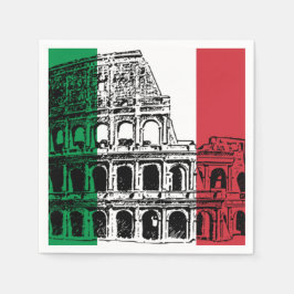 Guardanapo De Papel Napkins italiano com imagem de Bandeira.