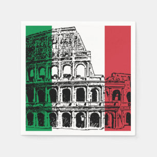 Guardanapo De Papel Napkins italiano com imagem de Bandeira.