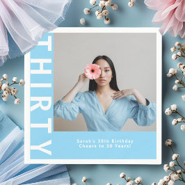 Guardanapo De Papel Napkins para Partido aniversário de 30 anos Azul d