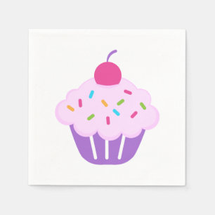 Guardanapo De Papel Nápoles/Cupcake Roxo