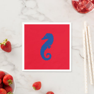 Guardanapo De Papel Nápoles em papel, vermelho e azul, de cavalo mari