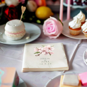 Guardanapo De Papel Napto para o casamento de flores de cereja rosa ma