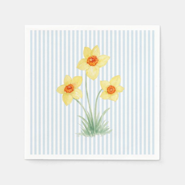 Guardanapo De Papel Narciso Flor de Primavera Casamento Personalizado  (Frente)