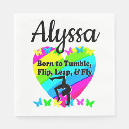 GUARDANAPO DE PAPEL NASCER A TUMBLE GYMNAST GIRL DESIGN
