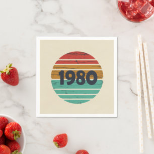 Guardanapo De Papel Nascer de aniversário de 1980