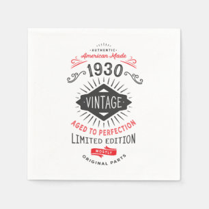 Guardanapo De Papel nascer de aniversário de 90 em 1930