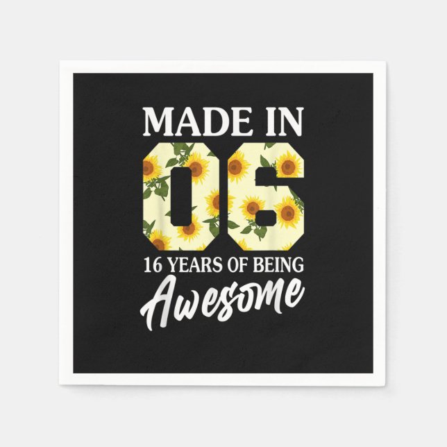 Guardanapo De Papel Nascer em 2006, 16 anos Meninas do 16.o aniversári (Frente)