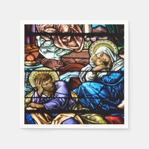 Guardanapo De Papel Nascimento da janela de vitral de Jesus