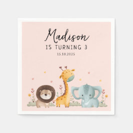 Guardanapo De Papel Nascimento de Animais Selvagens de Festa Menina