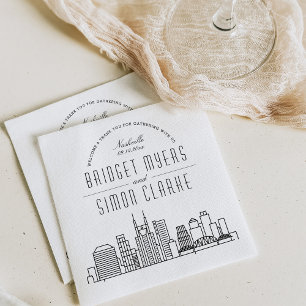 Guardanapo De Papel Nashville Deco Skyline Casamento Nápoles