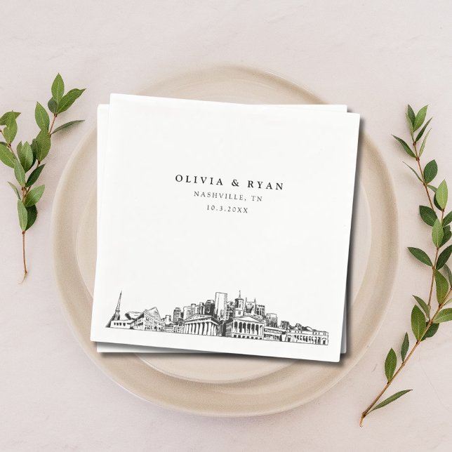 Guardanapo De Papel Nashville Wedktail Napkin (Nashville Wedding Napkins
)