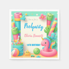 Guardanapo De Papel Natação de Aniversário do Partido da Piscina Editá