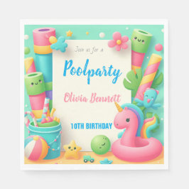 Guardanapo De Papel Natação de Aniversário do Partido da Piscina Editá