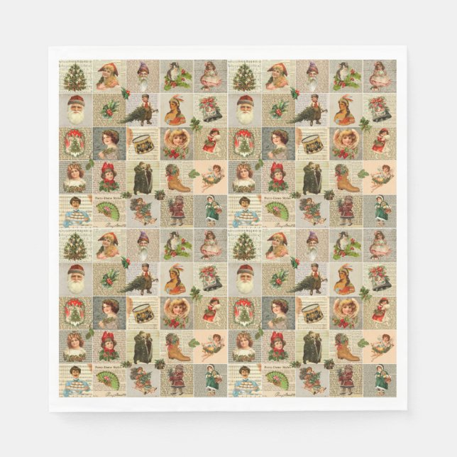 Guardanapo De Papel Natais vintages Luncheon Paper Napkins (Frente)