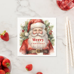 Guardanapo De Papel Natais vintages que Santa Claus sorri