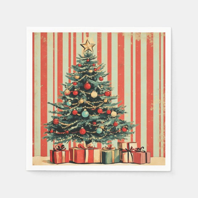 Guardanapo De Papel Natais vintages Retro Retro 1940 (Frente)