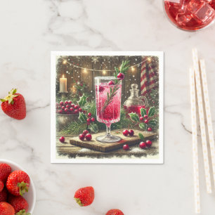 Guardanapo De Papel Natais vintages Tomam Decoupage do Cranberry Fizz
