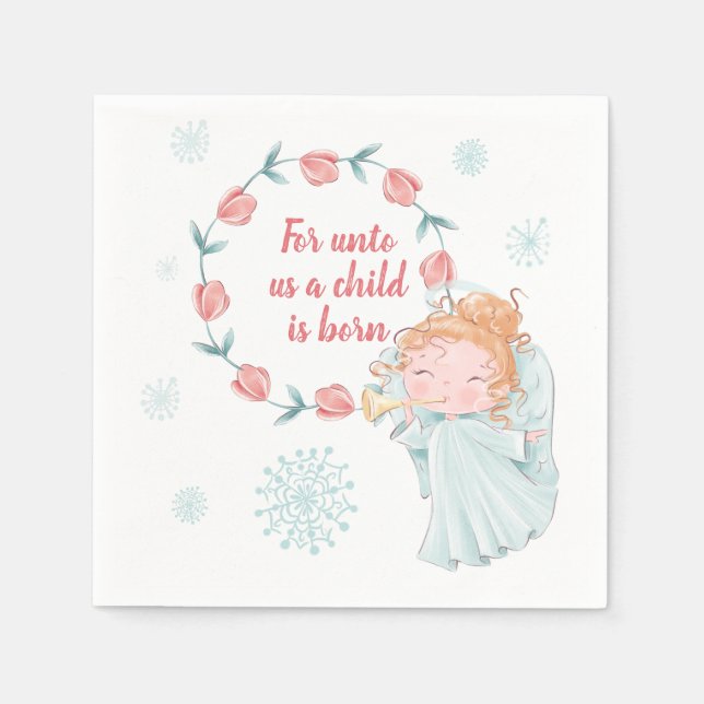 Guardanapo De Papel Natal Anjo Fofo (Frente)