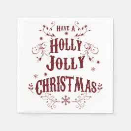Guardanapo De Papel Natal Antigo Holly Jolly