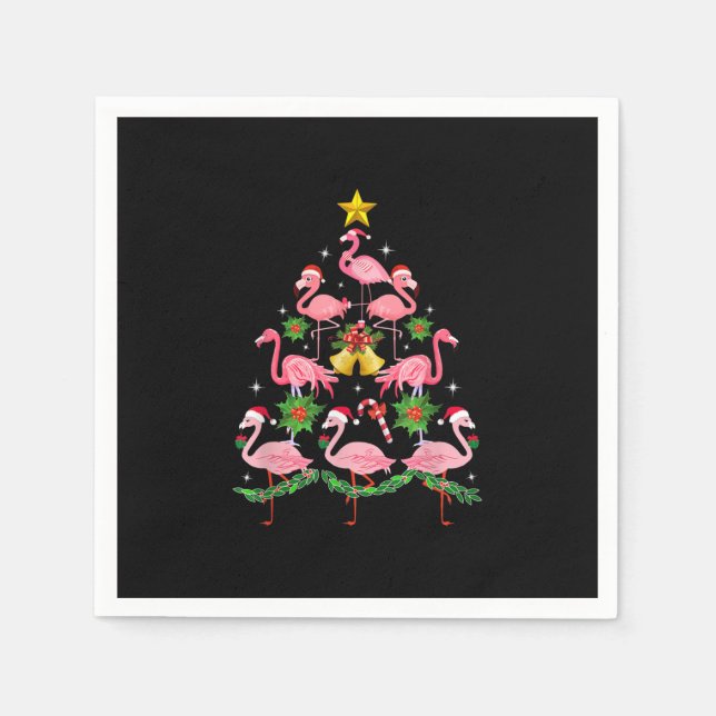 Guardanapo De Papel Natal - Árvore de Natal Bonita Flamingo (Frente)