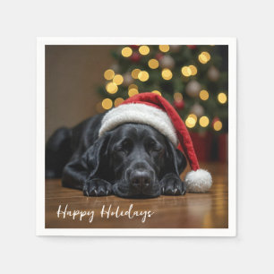 Guardanapo De Papel Natal Black Labrador Retriever