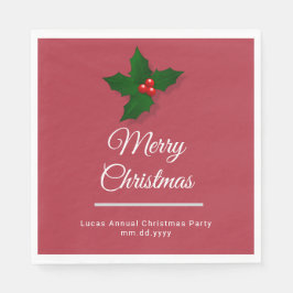 Guardanapo De Papel Natal Botânico em Aquarela Elegante