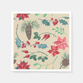 Guardanapo De Papel Natal Botânico tradicional (bege)