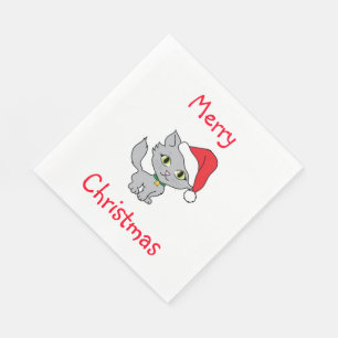 Guardanapo De Papel Natal/Branco Padrão Luncheon Napkin/Kitten