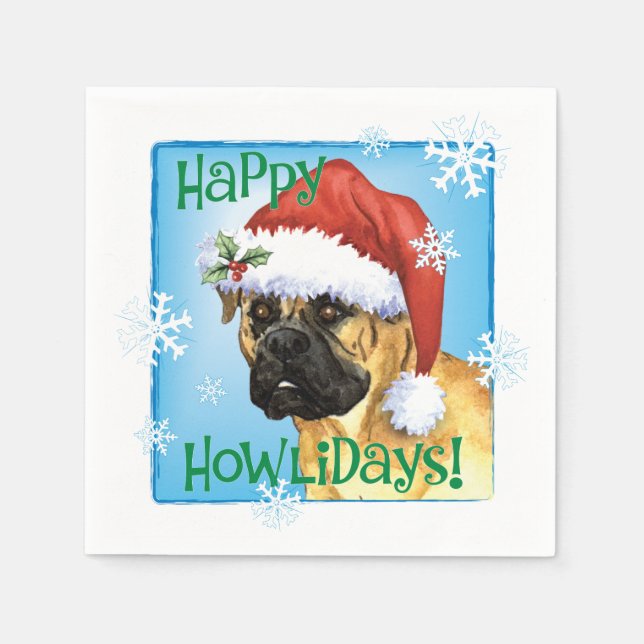 Guardanapo De Papel Natal Bullmastiff (Frente)