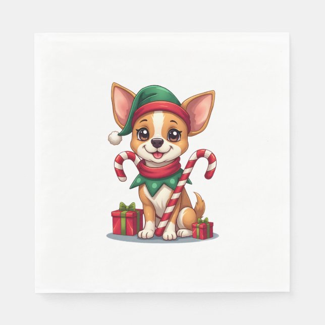 Guardanapo De Papel Natal Chihuahua Cheer (Frente)