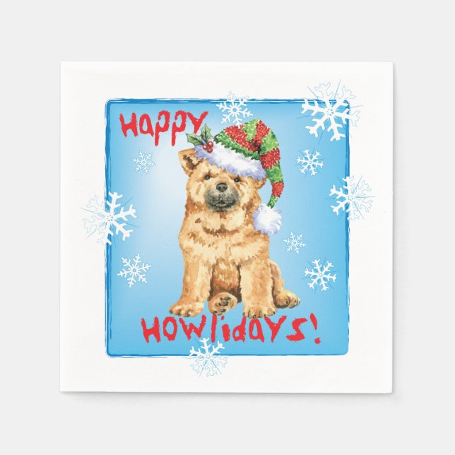 Guardanapo De Papel Natal Chow Chow Napkins (Frente)
