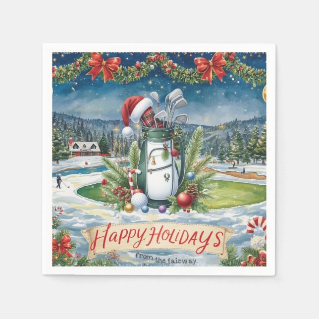 Guardanapo De Papel Natal com saco de golfe de Natal (Frente)