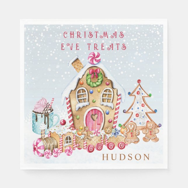 Guardanapo De Papel Natal da Casa de Pão Gingerido (Frente)