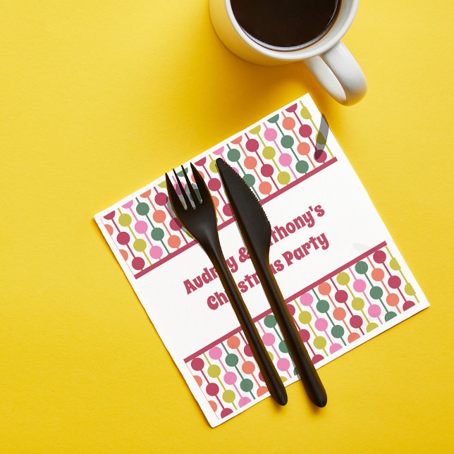 Guardanapo De Papel Natal da Mensagem Personalizada de Padrão Geométri (Criador carregado)