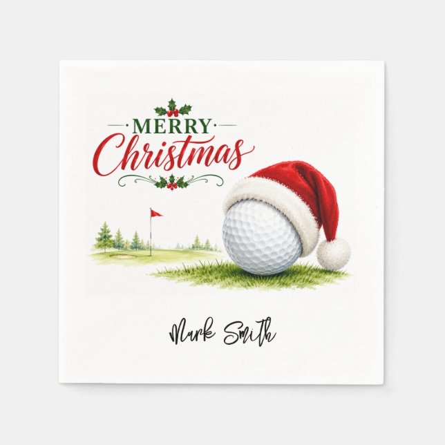 Guardanapo De Papel Natal de Golfe Vamos Par-Tee (Frente)