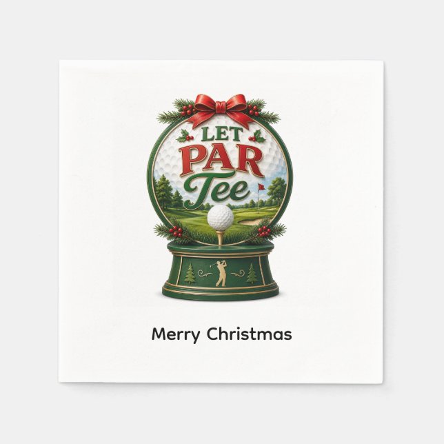 Guardanapo De Papel Natal de Golfe Vamos Par-Tee (Frente)